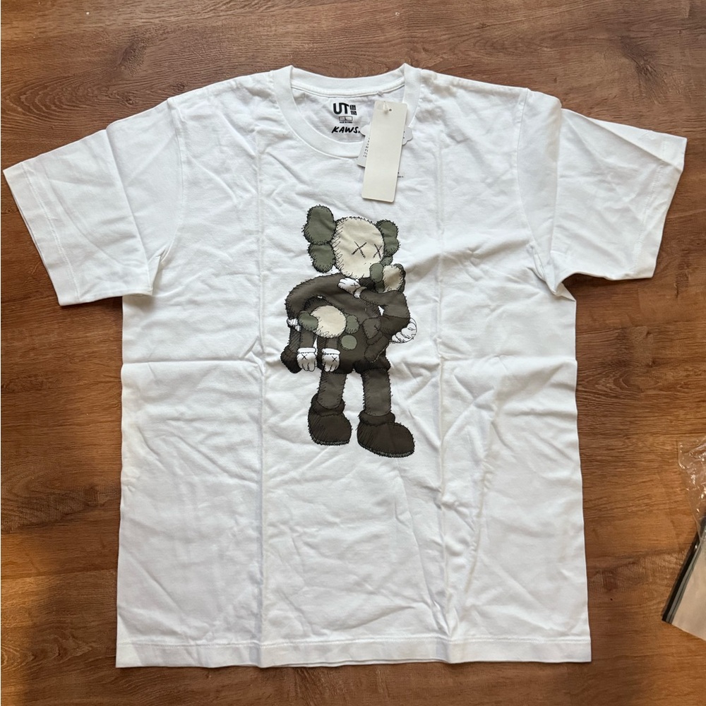 Uniqlo UT KAWS White Graphic Tee with Olive Character Print